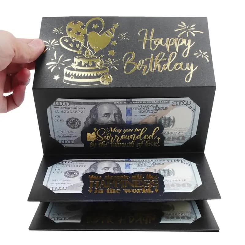 Birthday Gift Wallet Greetings Birthday Creative Birthday Folding Cash Port Folding Red Envelope Birthday Gift Bag for Kids