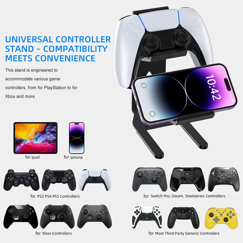 Supporto per Gamepad Salvaspazio, Espositore per Controller, Stand per Gamepad per Switch/PS5/PS4/Xbox, Accessori per Videogiochi