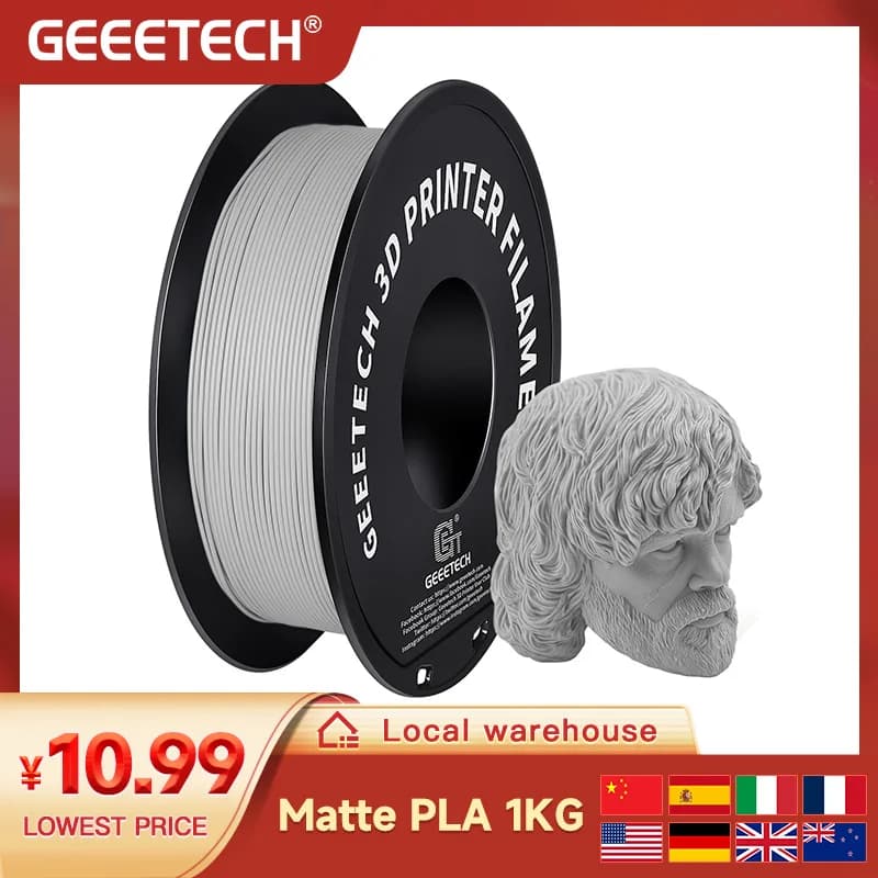 GEEETECH 1 rotolo/1kg 1.75mm filamento PLA opaco per stampante 3D imballaggio sottovuoto magazzini d'oltremare vari colori nave veloce