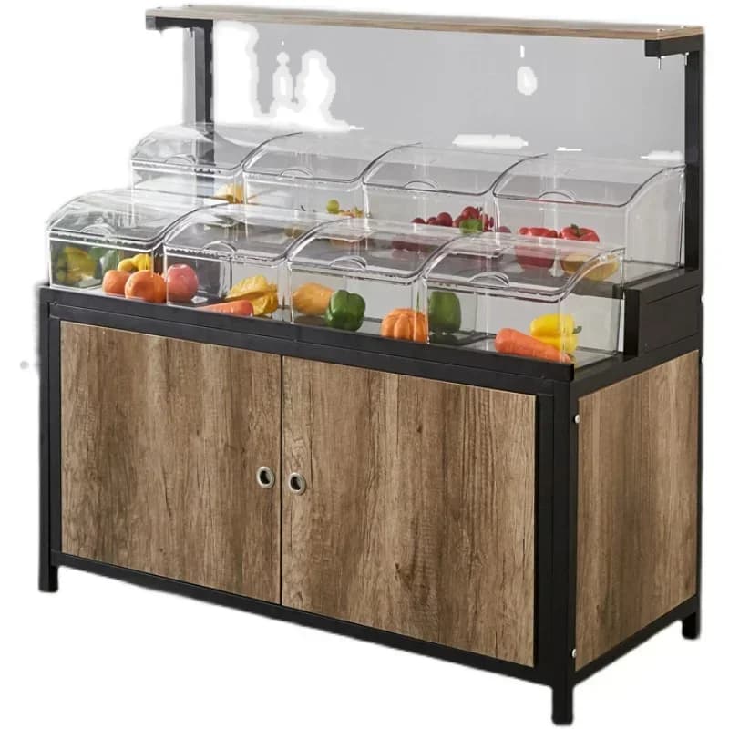 Vetrina per alimenti con scaffale a isola multistrato moderno e minimalista per cereali vari, armadietto per frutta secca sfusa, porta snack, caramelle