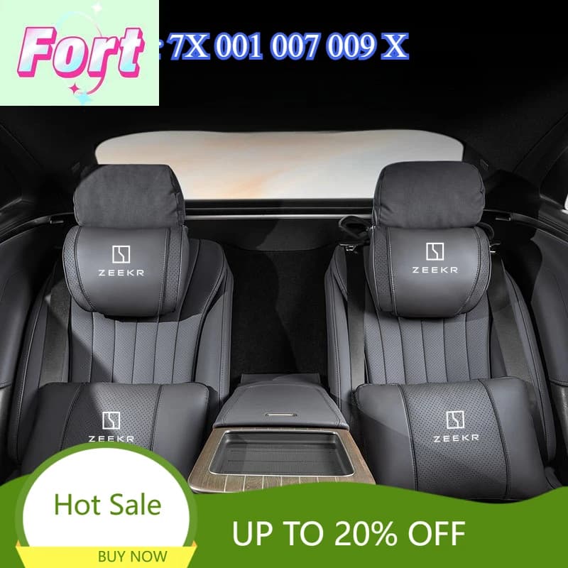 New For Zeekr 7X 001 007 009 X Car Pillow Blanket Foldable Car Neck Pillows Nappa Leather Headrest Seat Lumbar Cushions Support
