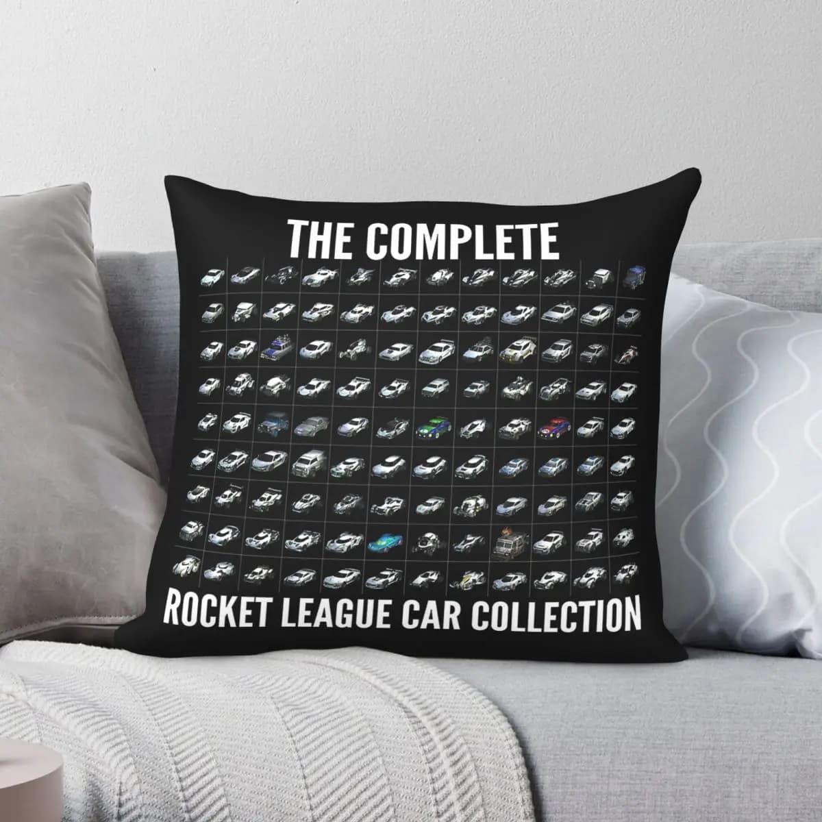 Fodera per cuscino quadrata con stampa Rocket League Car Collection, in poliestere, lino, velluto, con cerniera, decorativa, per divano