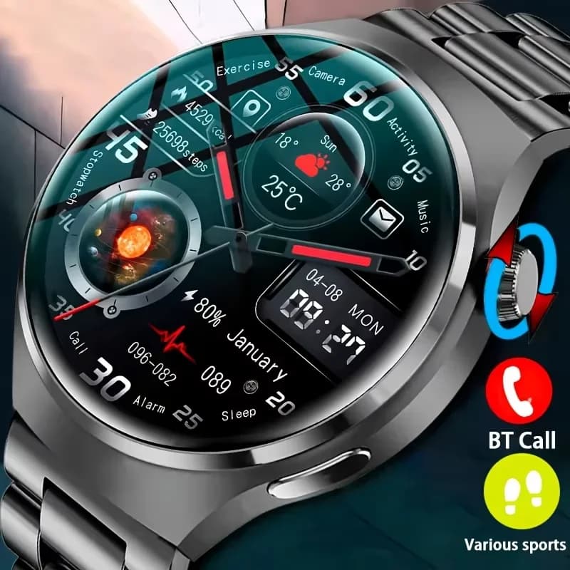 LAXASFIT 2026 New Men's Smartwatch 1.52-inch Full Touchscreen Voice Call Fitness Tracker Smart Wristwatch Holiday Gift