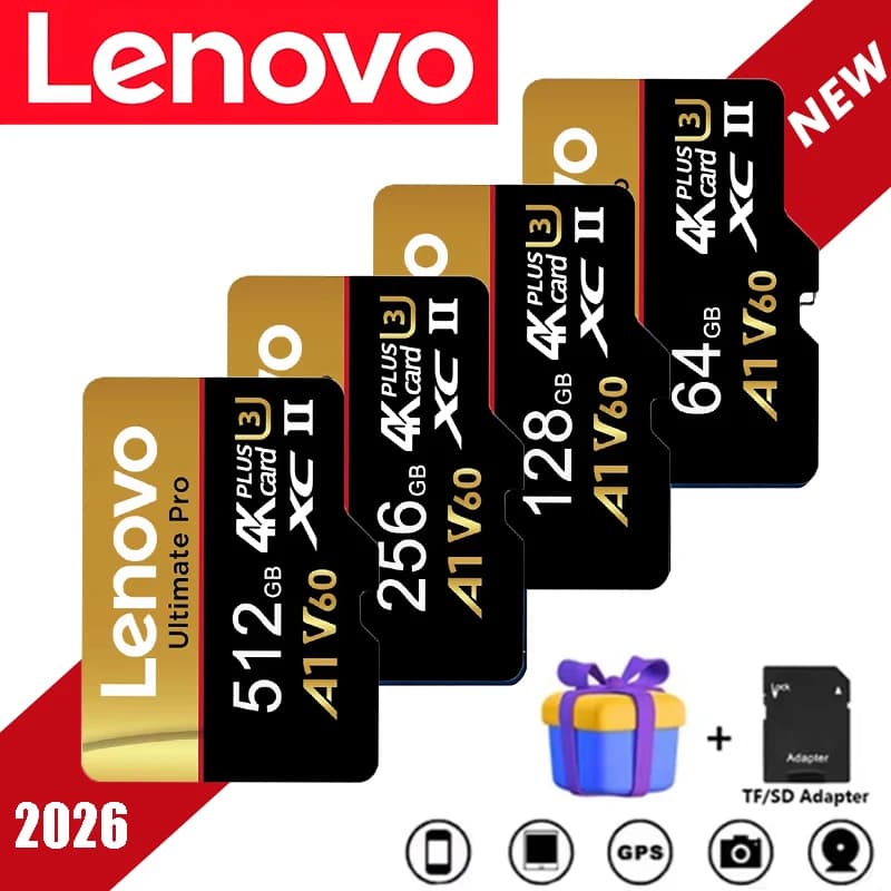 Original Lenovo TF Flash Card 100MB/s UHS I A1 16GB 512GB 256GB 128GB 32GB 64GB 16GB for Mobile UHS I SD Flash Card A1 Micro TF/