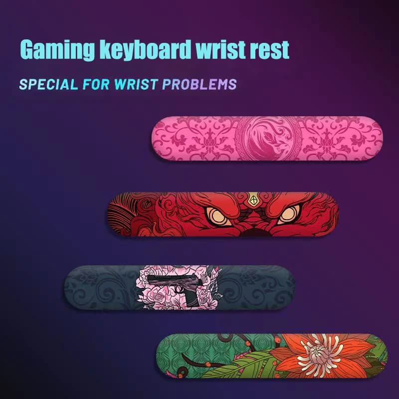 Poggiapolsi per tastiera da gioco Tappetino ergonomico in silicone con supporto comfort in memory foam per digitazione e giocatori su PC