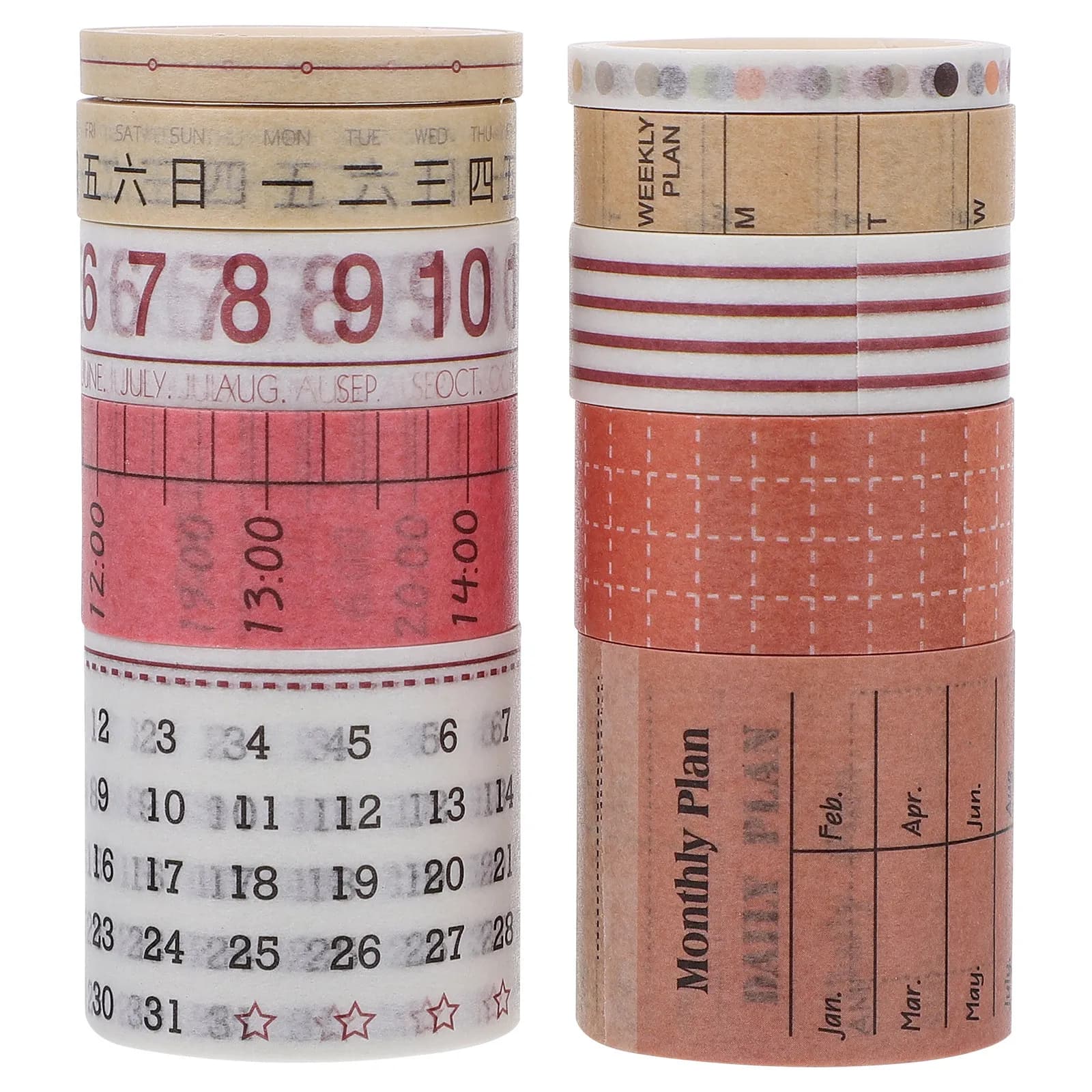 10 Rotoli di Nastro Washi Decorativo, Adesivi per Scrapbooking Fai-da-Te, Forniture per Quaderni, Diari e Progetti Creativi