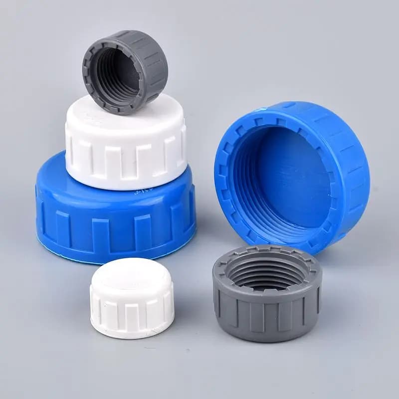 1/2 to 2 inch PVC threaded plug connector, water pipe fitting for irrigation from 20, 25, 32, 40, 50, 63 mm
