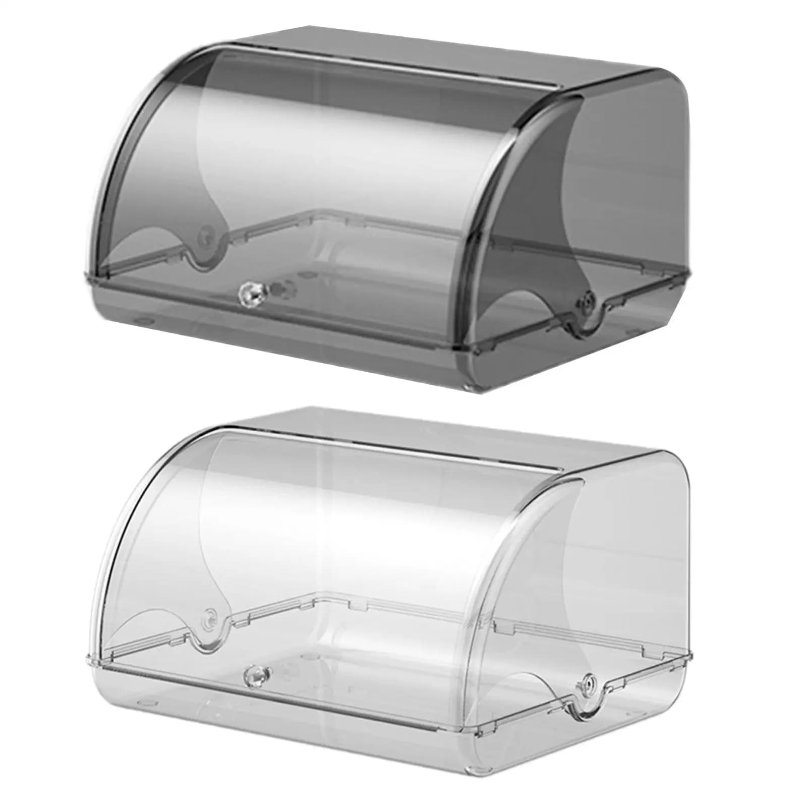 Contenitore per Pane in Acrilico con Coperchio Scorrevole Liscio, Stile Rustico, per Cucina e Conservazione Snack