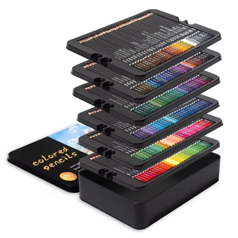 180-Color natural wood colored pencil art set