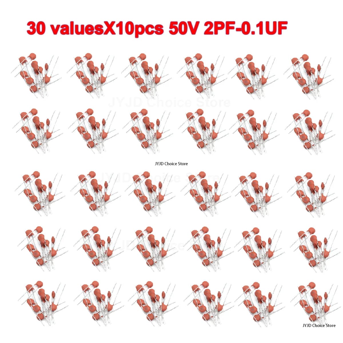 300 pz/lotto 50 V 2PF-0.1UF 30 valoriX10 pz condensatore ceramico Kit Assortito Componenti Elettronici Pacchetto 2pF 30pF 100pF 1nF 10nF
