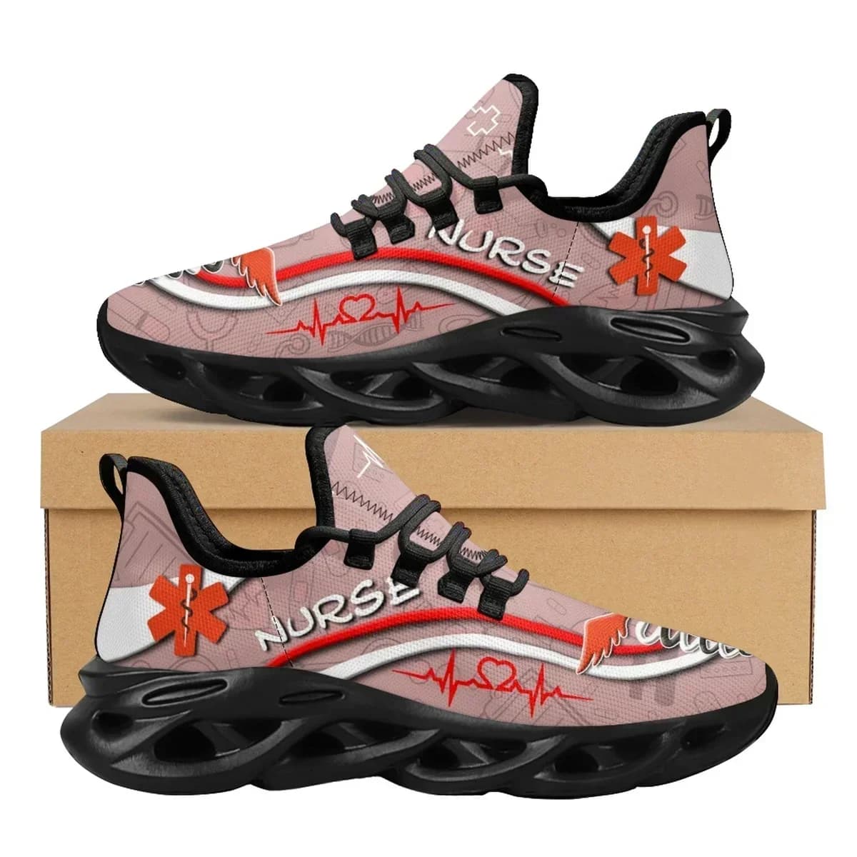 Scarpe da ginnastica alla moda con plateau e design Paramedic EMT, sneakers da donna per corsa e tempo libero, scarpe basse da infermiera