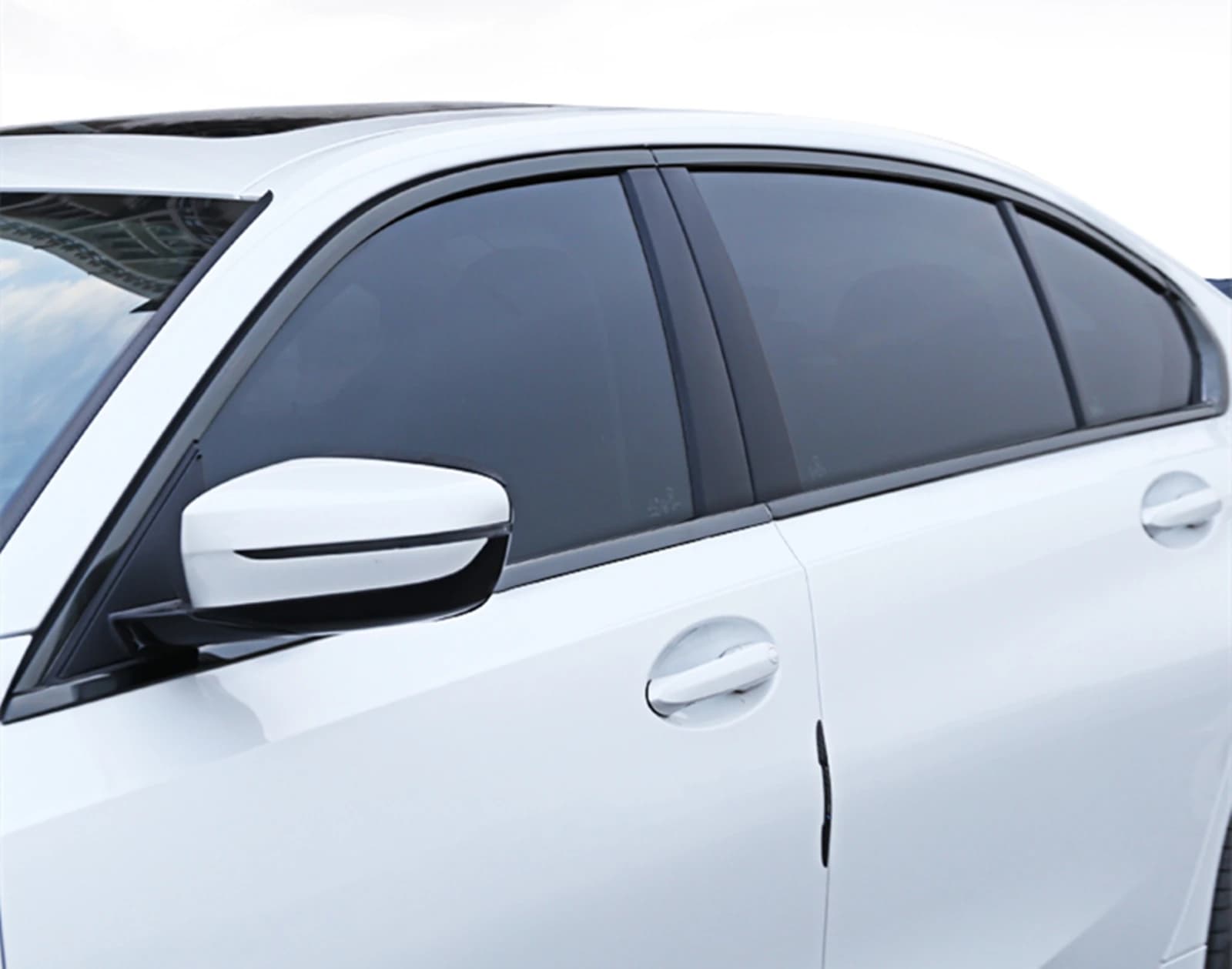 Guarnizioni Nere Lucide per Finestrini Esterni, Modanature e Strisce di Copertura per BMW Serie 3 G20 G28 330i 2019-2023 Berlina 4 Porte