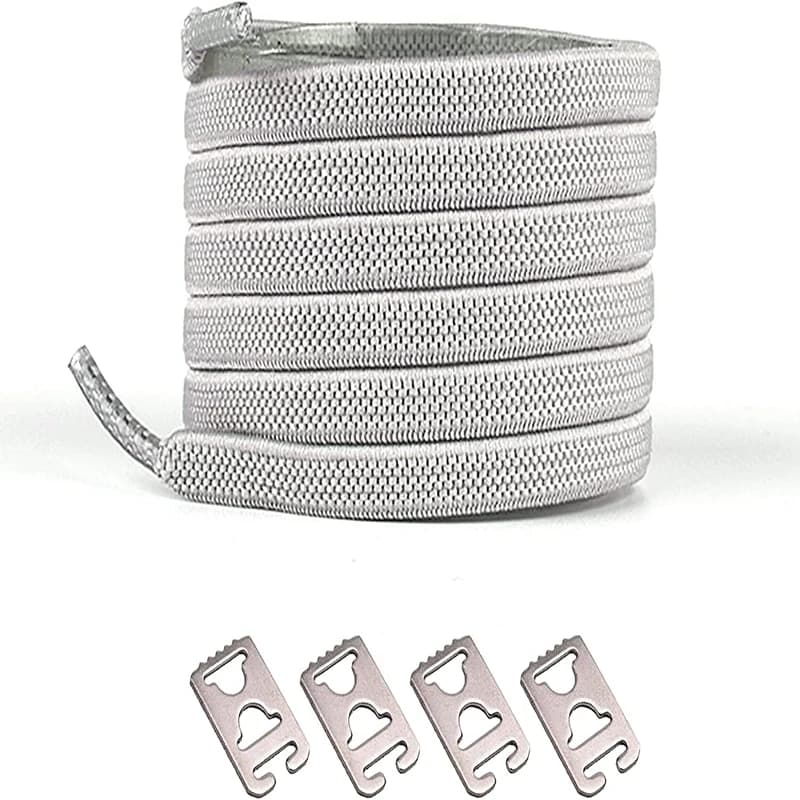 Lacci senza cravatta con ancore elastiche e in acciaio inossidabile Lacci piatti per scarpe da ginnastica Lacci senza lacci per tutte le scarpe per bambini adulti