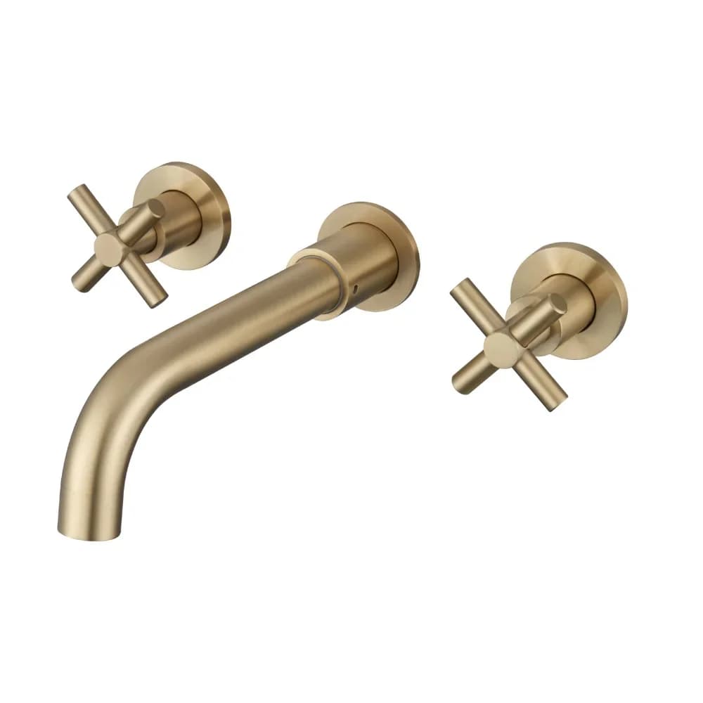 304 Stainless Steel In-Wall Double Handle Basin Faucet for Washbasin, Hot and Cold Water, Home Use, Concealed Installation
