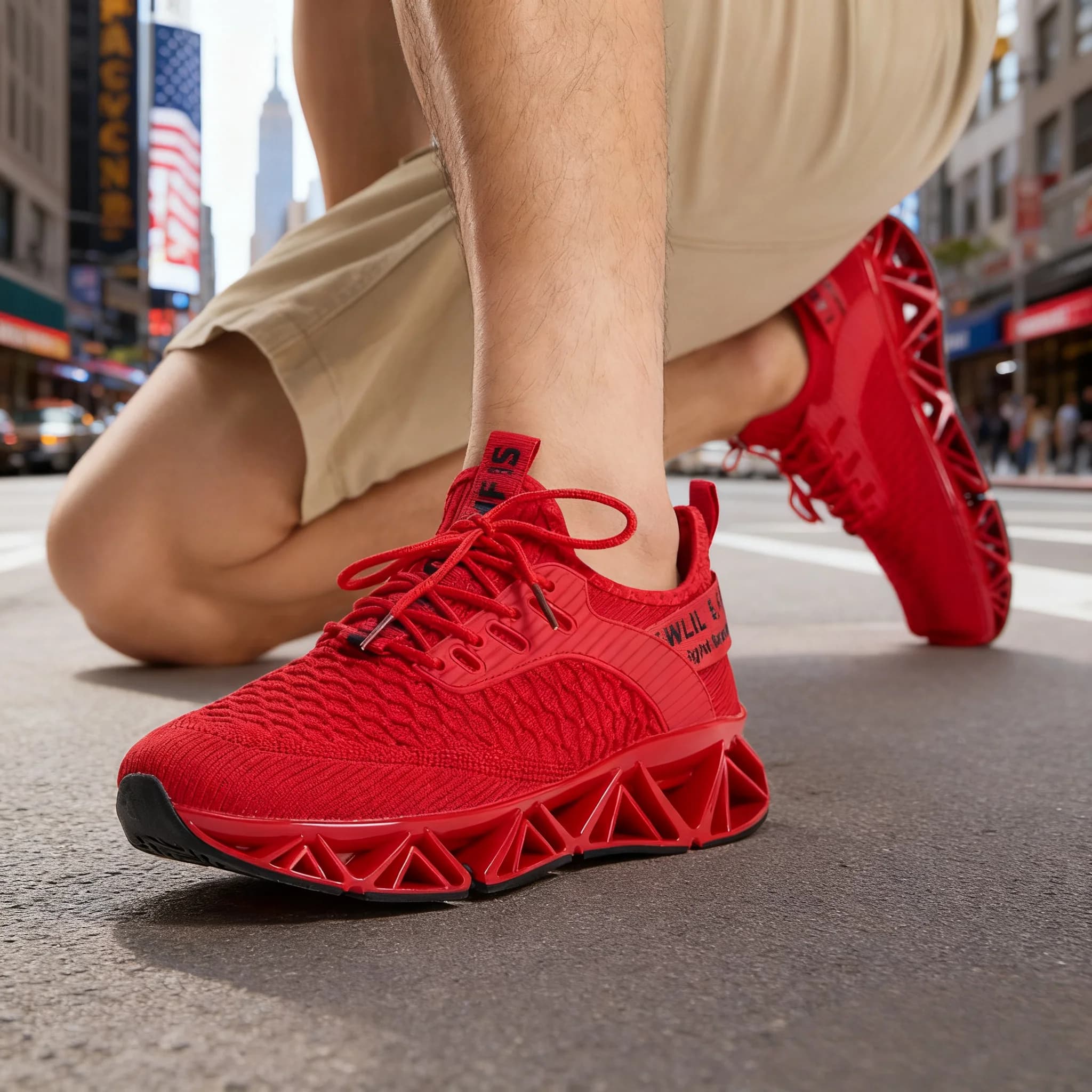 Men's Running Shoes, Men's Running Shoes in Breathable Mesh - Athletics lightweight non-slip sneakers with flexible sole, jogging