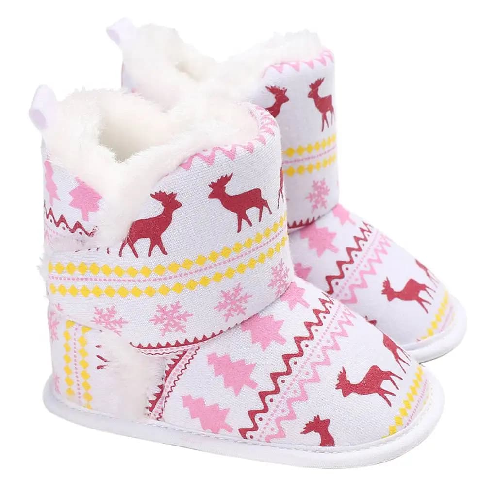 Neonate per neonati Ragazzi Stivali caldi Primi camminatori Scarpe per bambini Pom Pom Ball Stivali invernali con fiori