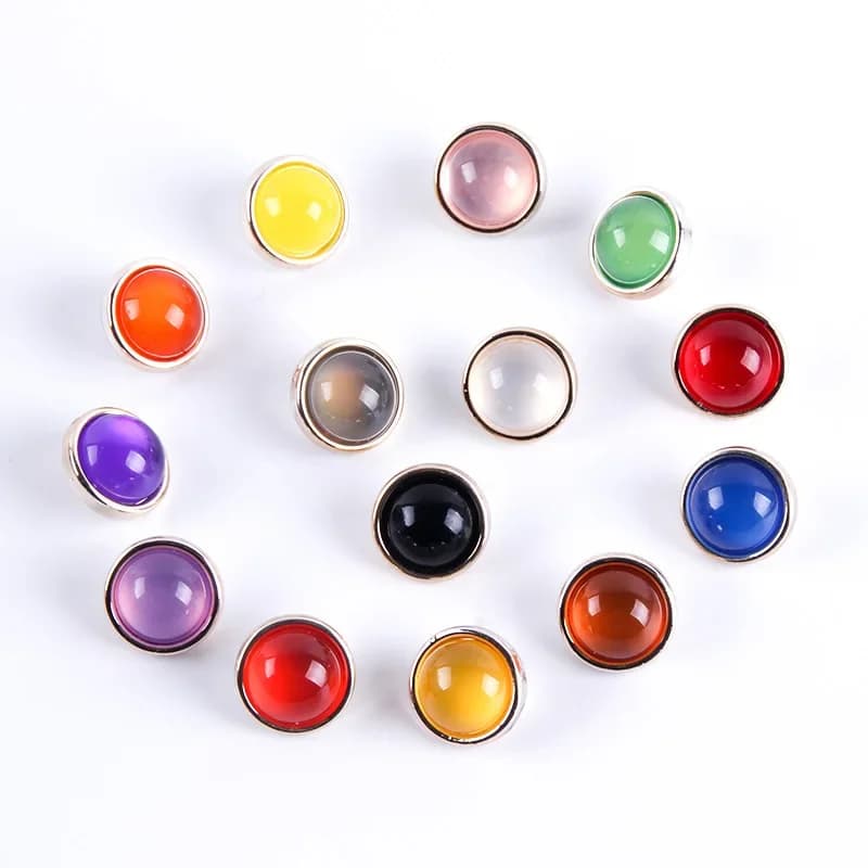 30pcs 10mm Small Resin Round Shank Button Beautiful Opal-like Buttons DIY Garment Collar Sleeve Buttons