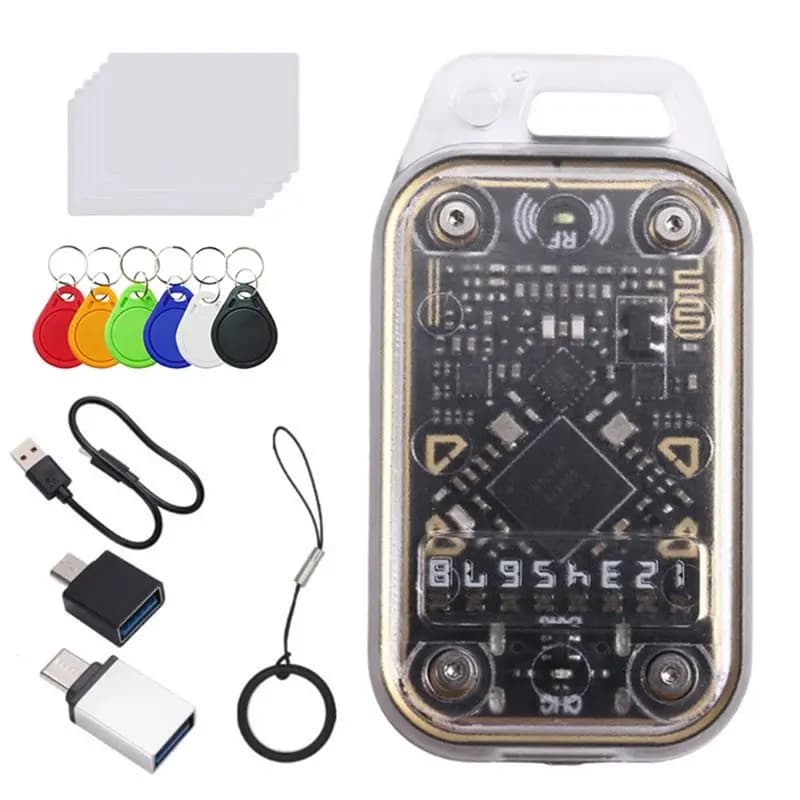 【PROMZIONE】 Emulatore lettore di chip intelligente NFC Camaleonte V2.0 RFID 125K 13,56M Duplicatore di decodifica scheda + Portachiavi 6XUID/Scheda CUID