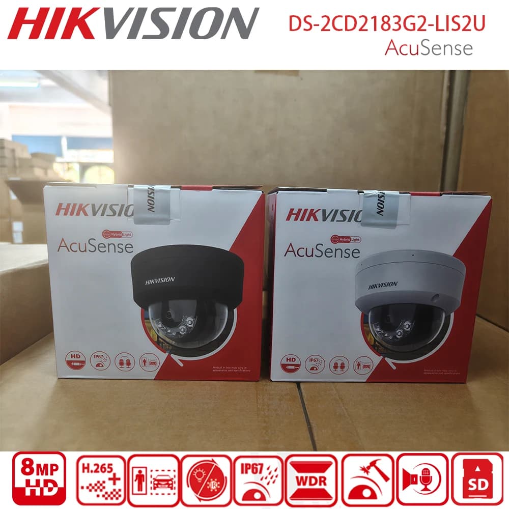 Hikvision DS-2CD2183G2-LIS2U 8mp IP Camera 4K Dome Outdoor ColorVu Acusense CCTV Security Black White