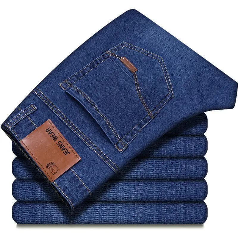 Jeans Dritti da Uomo alla Moda 2025, Nuovi Pantaloni Elasticizzati Slim Fit, Comodi e Morbidi, Pantaloni in Denim Business, Abbigliamento Maschile di Marca