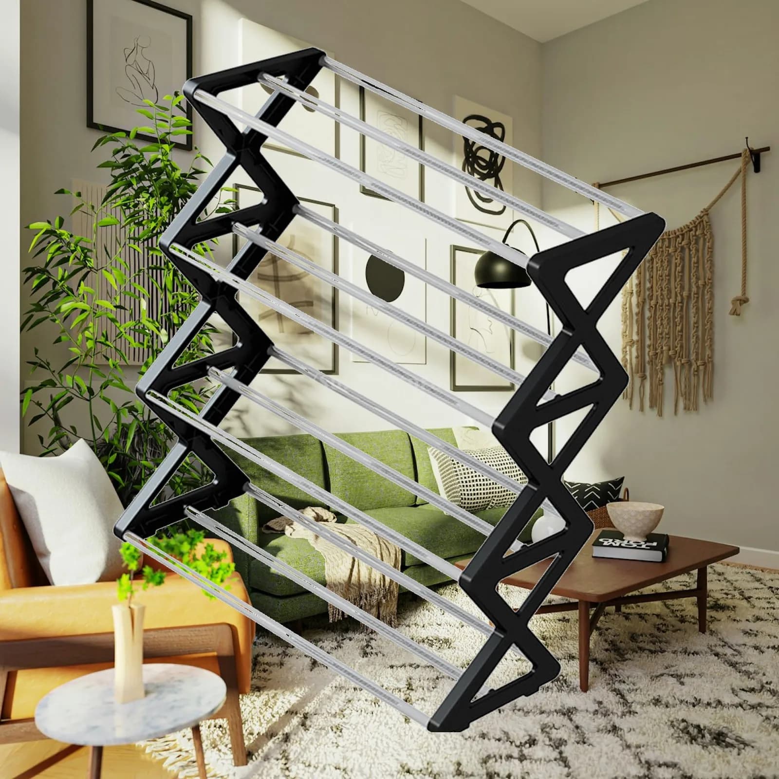 4 Tiers x Shaped Shoe Rack Organizer Open Design Versatile Quick Find Visibility for Entryway Modern Shoe Storage Shelf