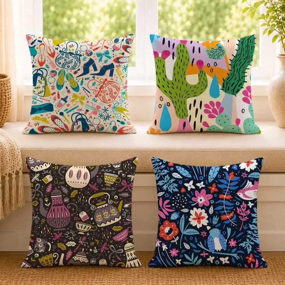 Degan A-Anna DeeganS Cushion Cover Ultra Soft Pillowcase, Cloud-Like Comfort Fabric with Concealed Zipper
