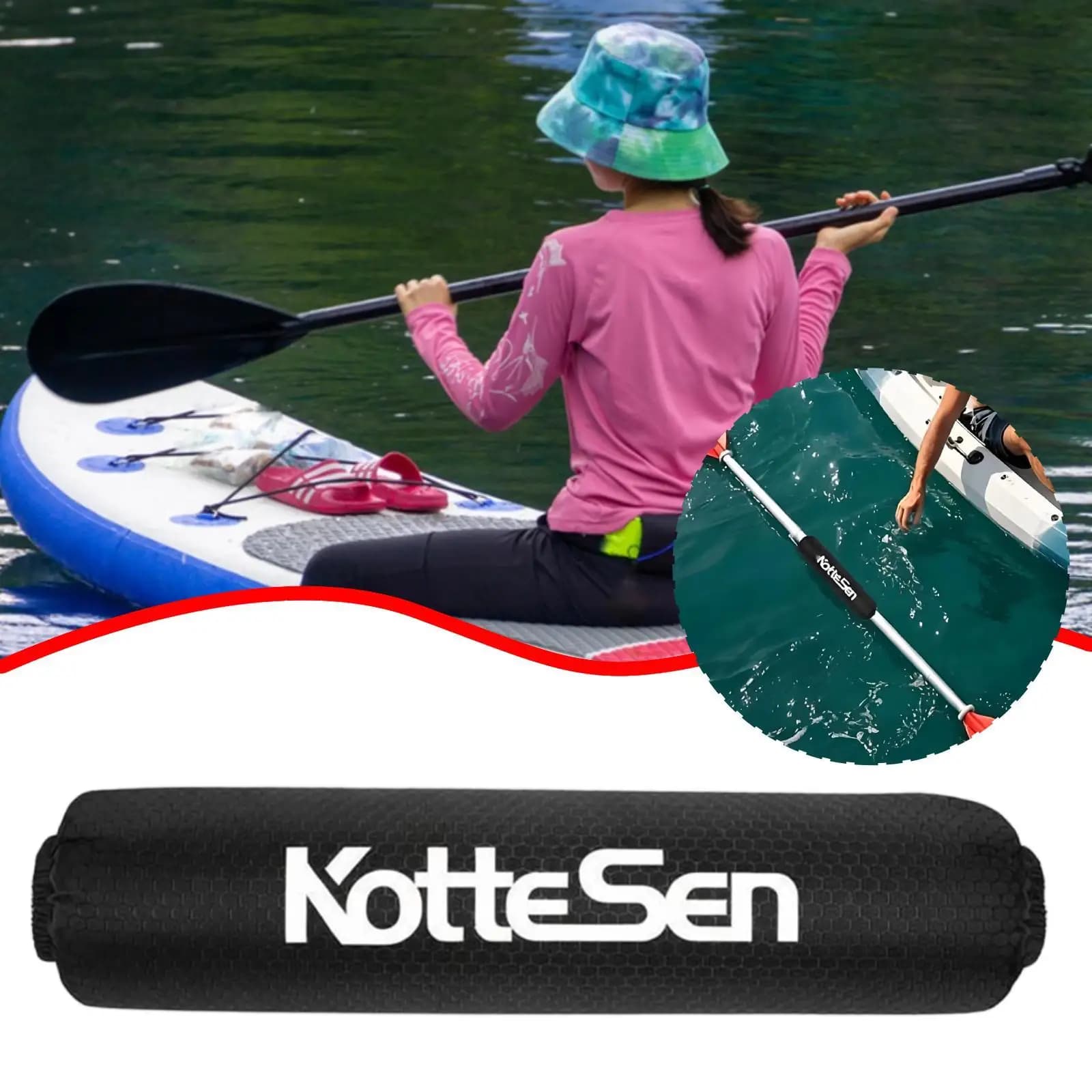Durable Waterproof Kayak Paddle Cover Anti Lost Sleeve Paddle Accessory Protects for Water Sports