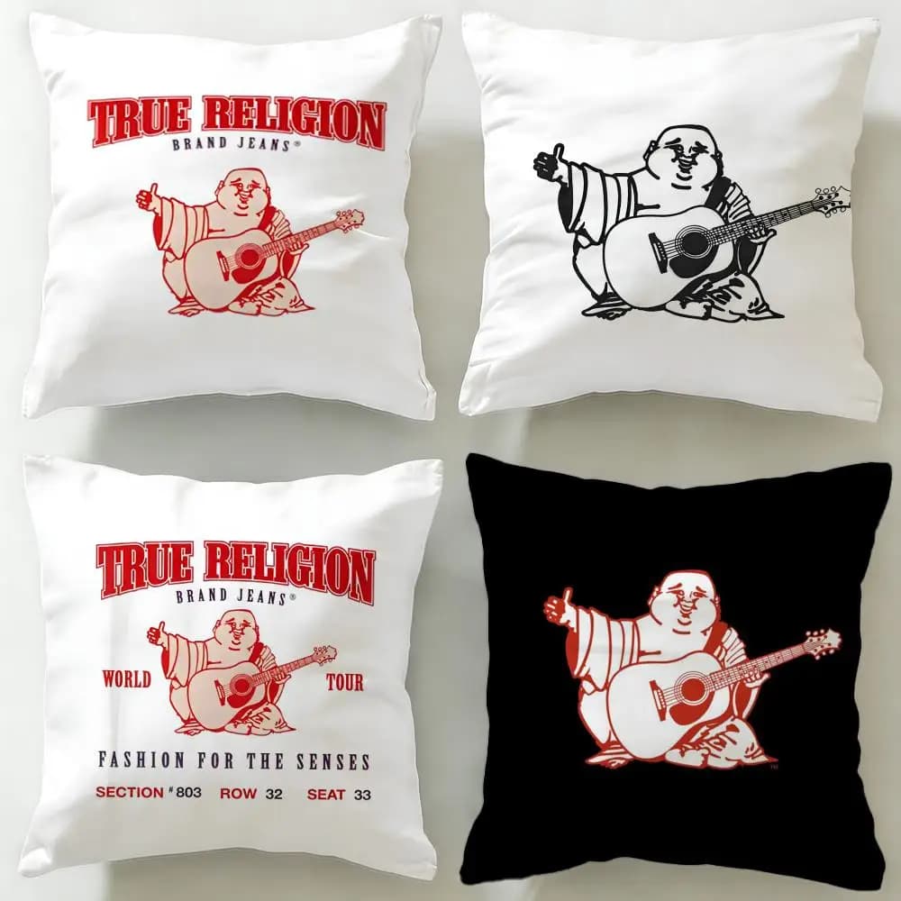 Fodera per cuscino di marca classica True Religion, morbida e facile da lavare – versatile per divano, letto, viaggi e ufficio