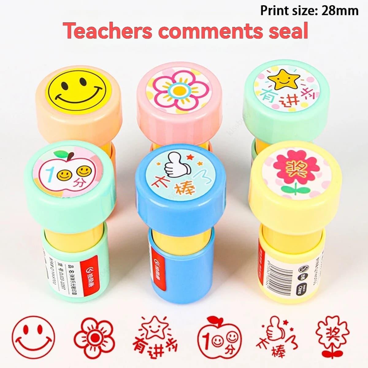 6Pcs Teacher Stamp Set,Self-Inking Motivational Classroom Stamper for Grading,Encouraging Rating Stamp,for Reward Supplies
