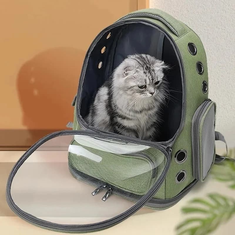 Borsa Trasparente per il Trasporto di Gatti, Zaino da Viaggio per Gatti e Cani di Piccola Taglia, Borsa Traspirante per il Trasporto di Animali Domestici