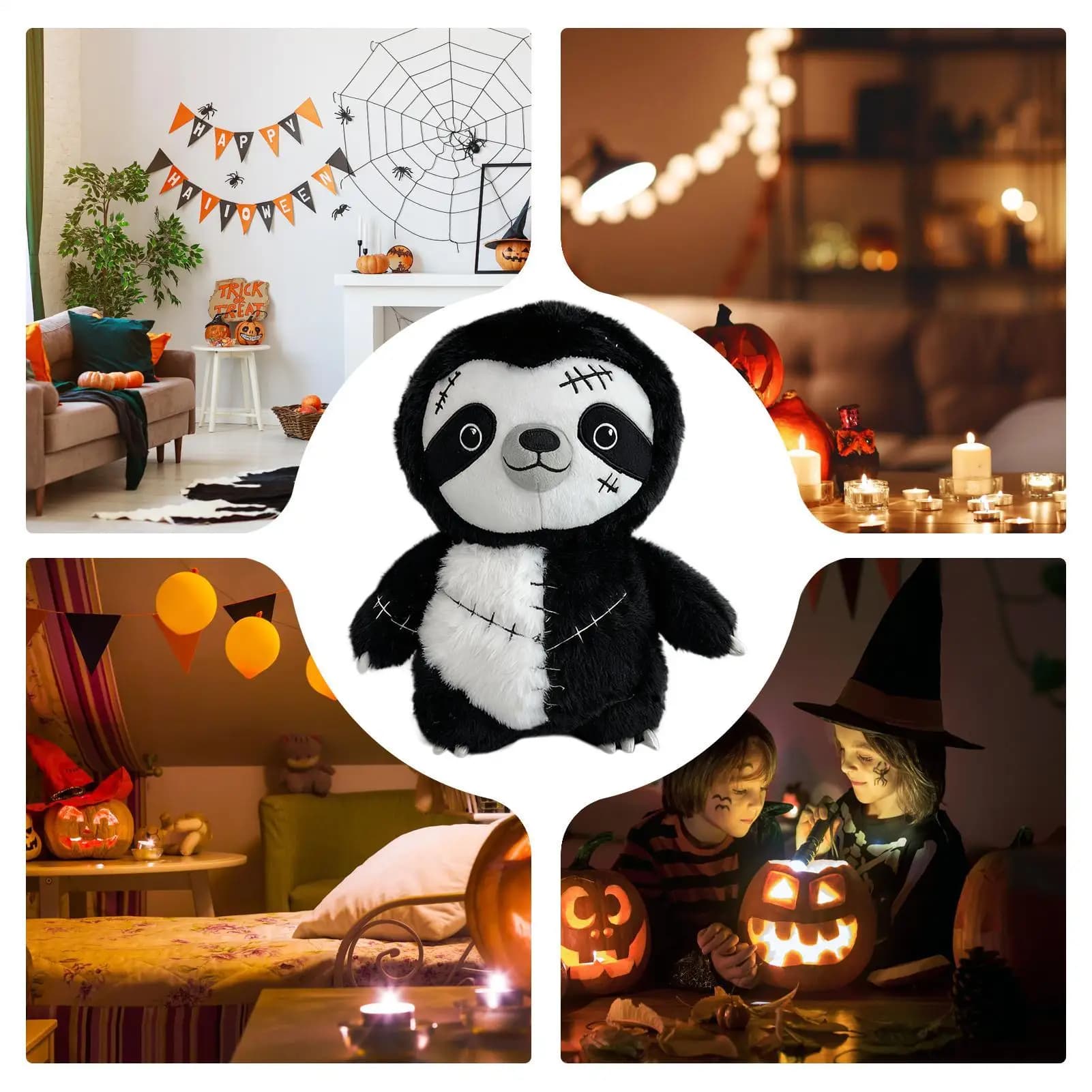 Stuffed Sloth 11 Inch Halloween Doll Plush Soft Animal Doll For Teens Adults Collectors Bedroom Living Room Study Car Sofa Bed
