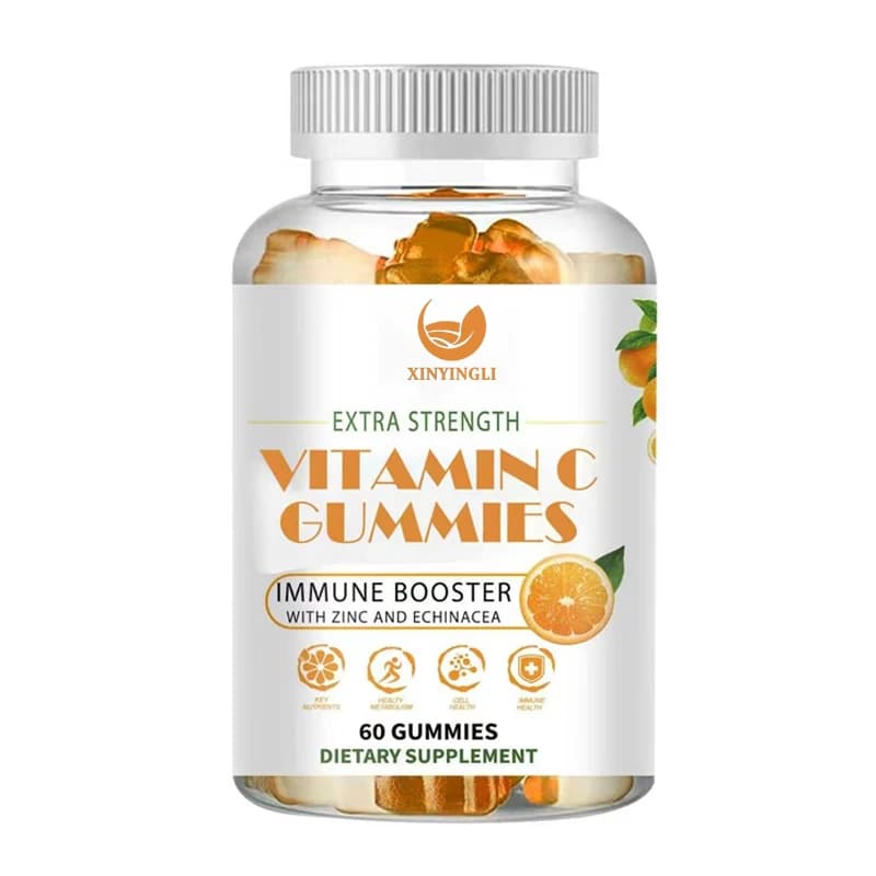 Caramelle gommose alla vitamina C, integratori per il supporto immunitario, vegetariane, senza glutine - 60 caramelle gommose