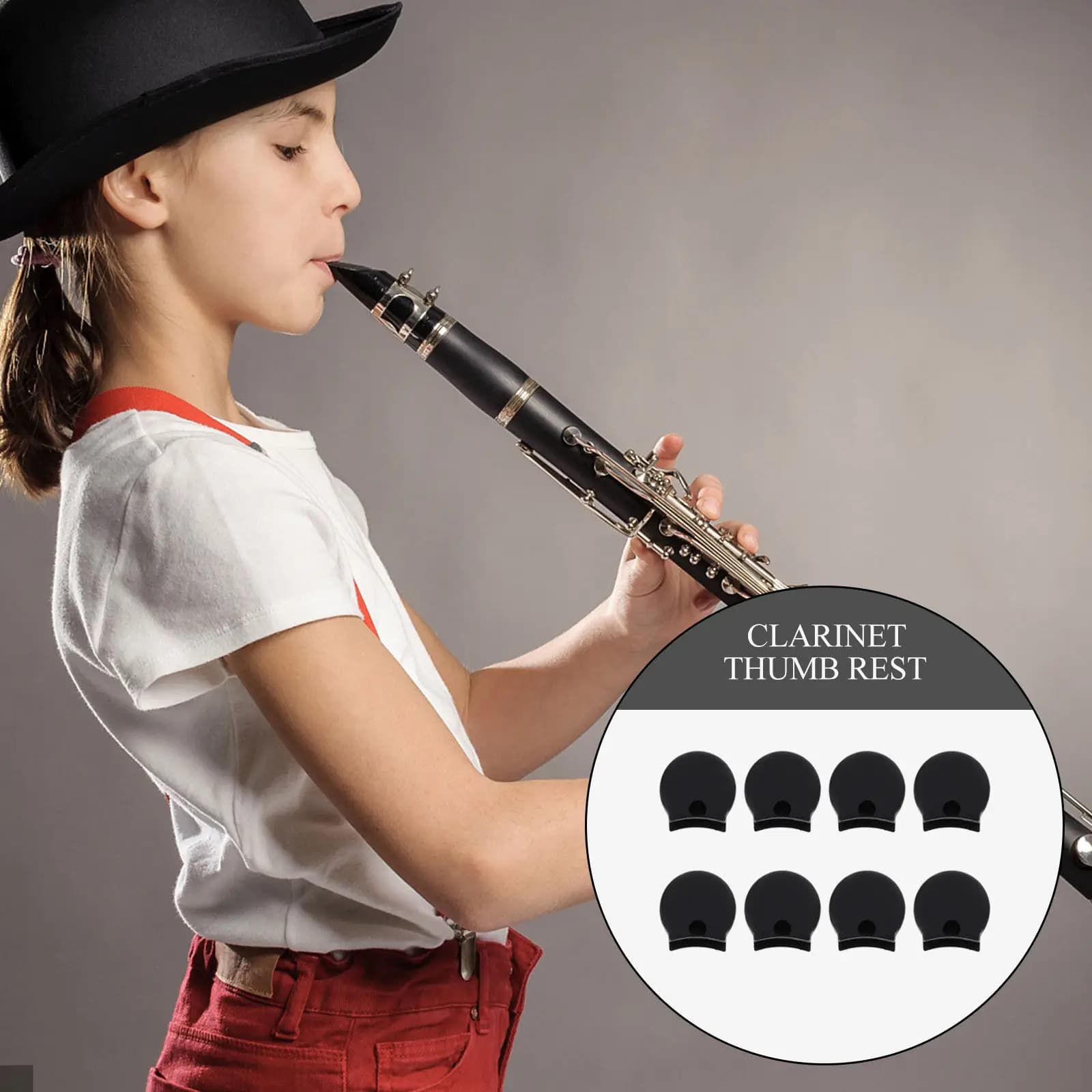 Set di 10 Cuscinetti Ergonomici in Silicone per Pollice e Dita per Clarinetto, Supporto Comodo per Alleviare la Pressione durante la Pratica