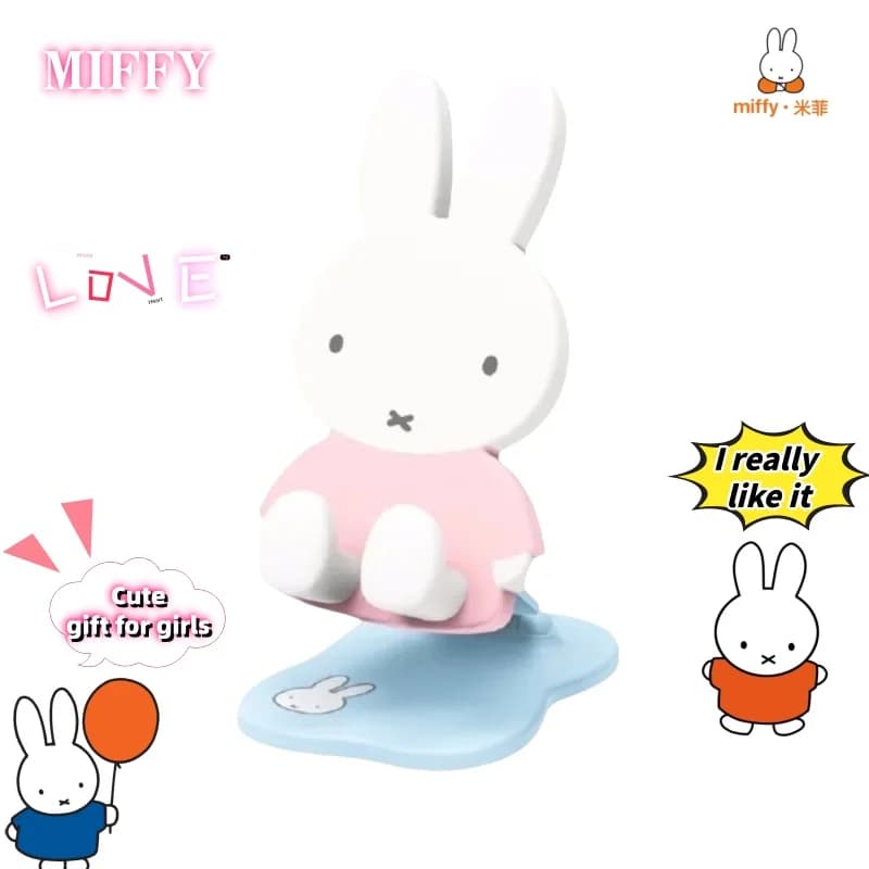 Supporto Telescopico Pieghevole per Telefono e Tablet Kawaii Miffy, Decorazione da Scrivania, Regalo per Ragazze