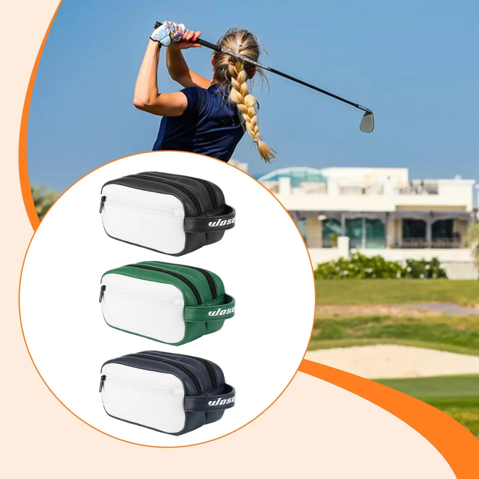 Borsa per il trasporto di palline da golf, borsa portaoggetti per sport all'aria aperta, per donne e uomini
