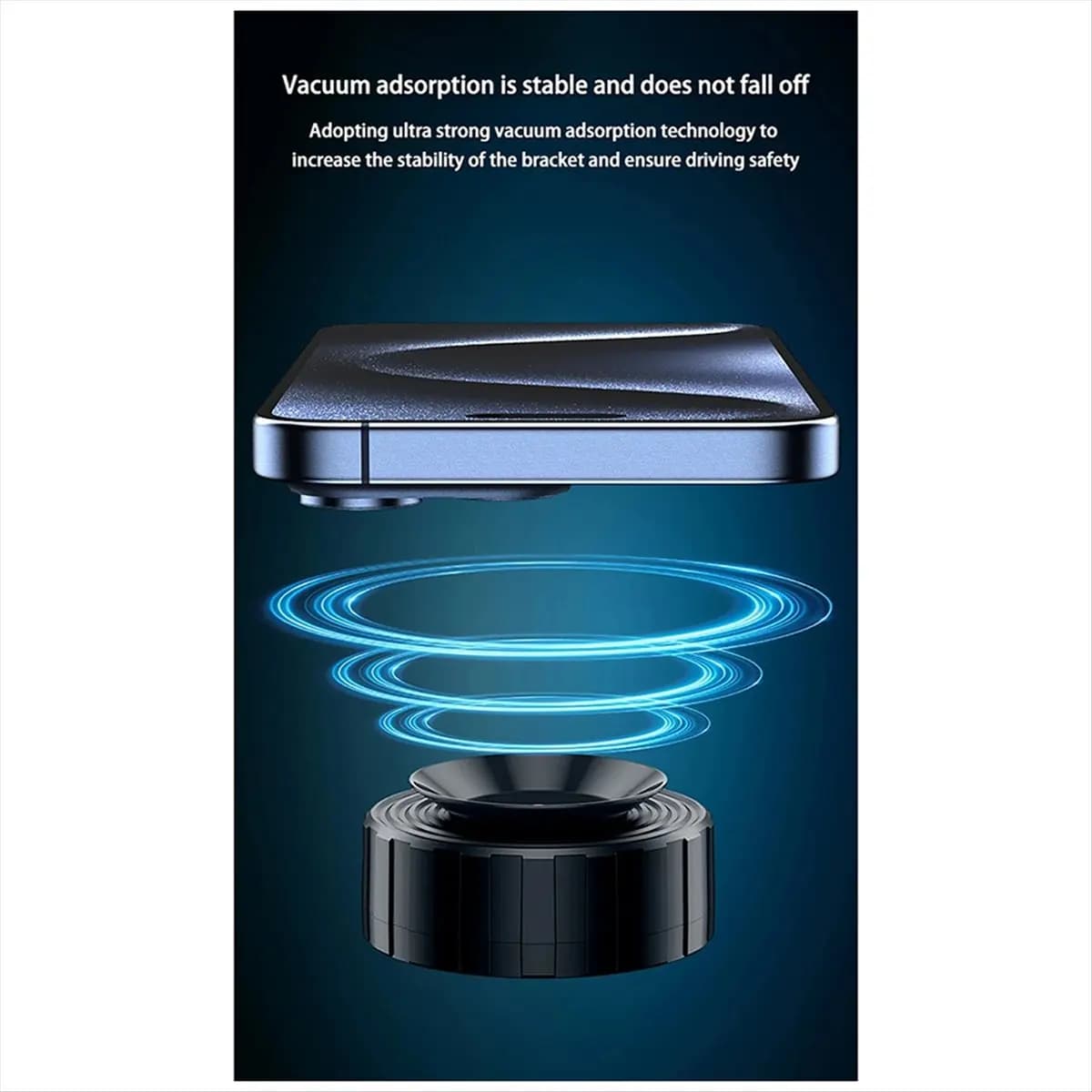 B21B Intelligent Car Phone Holder Magnetic Vacuum Adsorption Car Bracket Universal 360° Rotation Double-Sided Adsorption