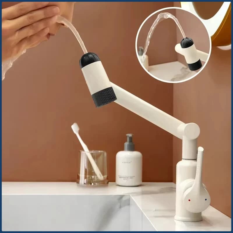 Rubinetto per lavabo con supporto singolo con sollevamento girevole a 360 gradi con tubo flessibile Spruzzatore a flusso multifunzione Rubinetto per lavabo caldo freddo per bagno