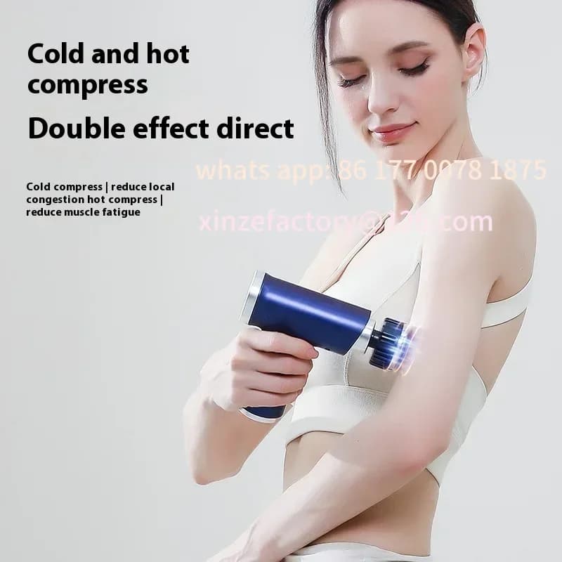 Electric Massage Gun with Head and Hot and Cold Pocket, Large and Small Deep Fabric Band Gun