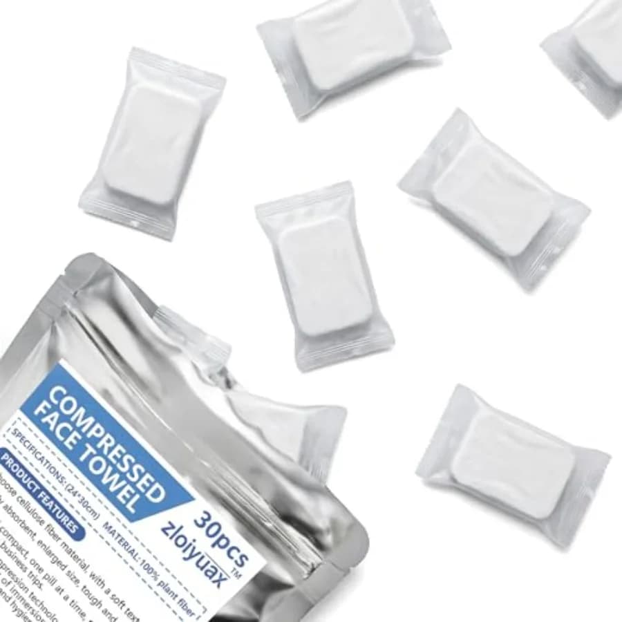 30 Pieces of Compressed Towels, Usual Towels and Travel towels, Mini Towels Tablets for Camping and Fitness