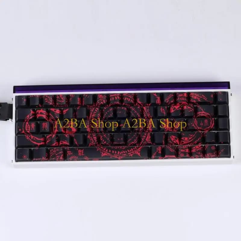 A2BA Side Engraved Keycaps PBT Intricate Color Retention for Mechanical Keyboards 60% 68% layput