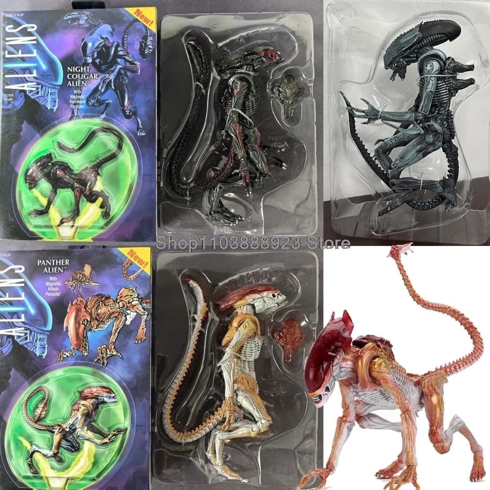 Neca Alien Romulus Night Cougar Alien Panther Alien Figure Film Aliens con attacco magnetico Parasite Modello Regali Giocattoli