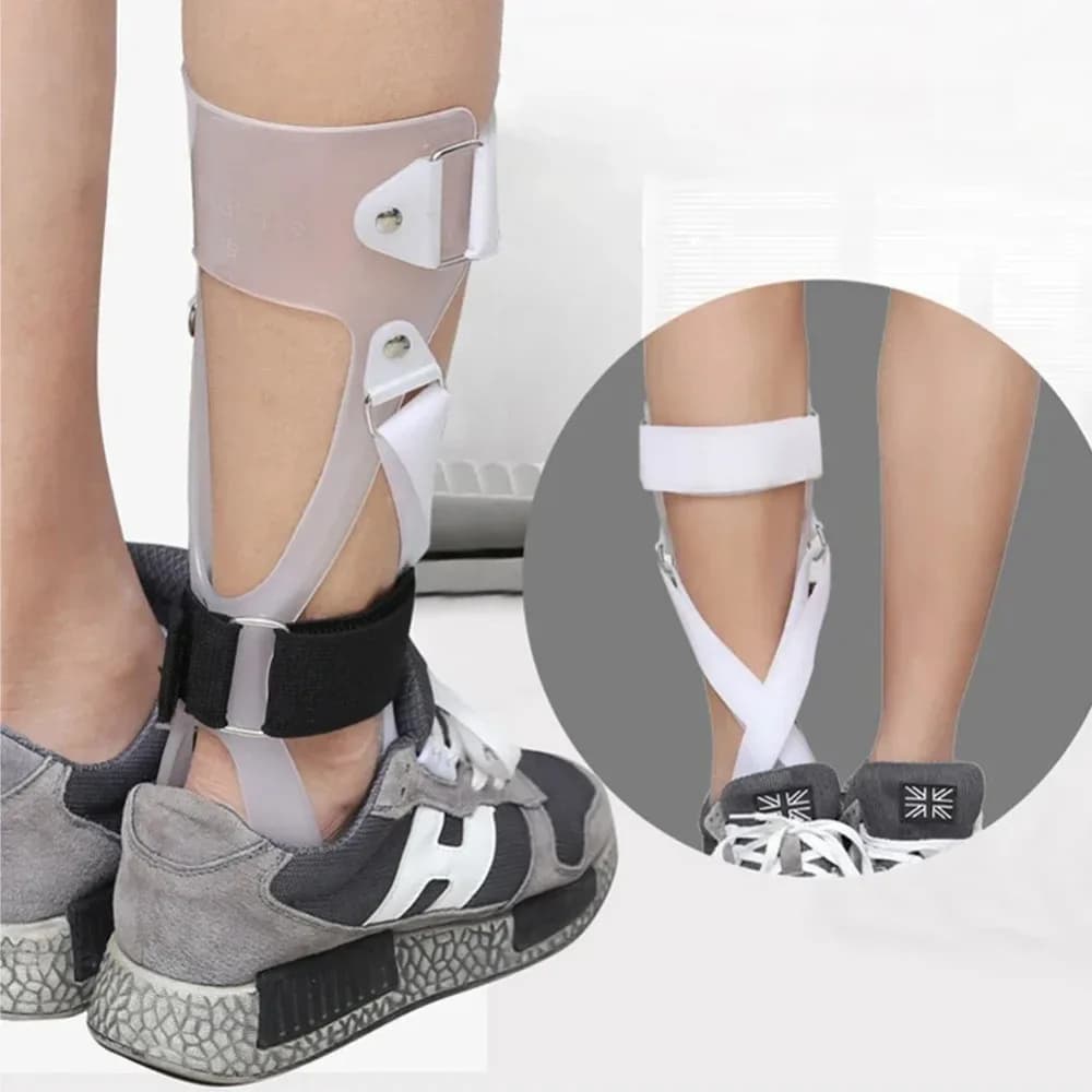 Tutore per piede cadente con stabilizzatore del lobo posteriore, ortesi rigida per caviglia, supporto per correzione del valgo del piede per camminare con le scarpe