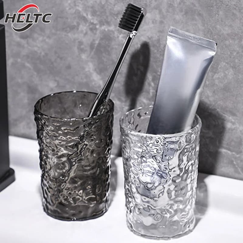 1 pz plastica collutorio tazza per spazzolino da denti con manico bicchieri da bagno per la casa tazza portatile portaspazzolino trasparente