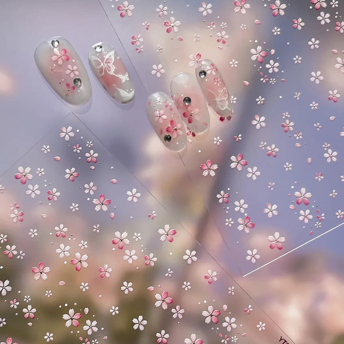 1 adesivo per unghie a forma di tulipano, squisito adesivo floreale rosa per nail art, decorazione estiva autoadesiva per manicure fai da te