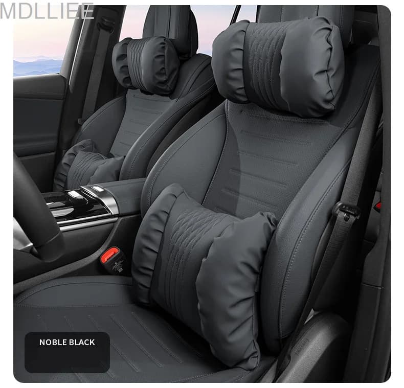 Nuovo Cuscino di Supporto Lombare e Poggiatesta in Pelle Nappa per Auto, Comodo e Morbido, Accessori Interni per Auto