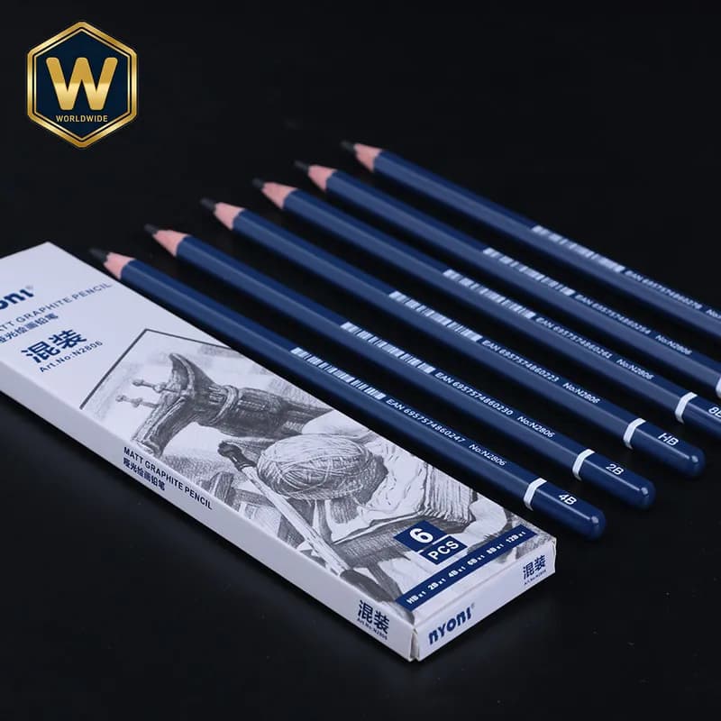 For Nioni Matte Sketch Pencil Art Student Special Matt Pencil Drawing 12B Sketch Non-Reflective 2B 4B Extra Dark