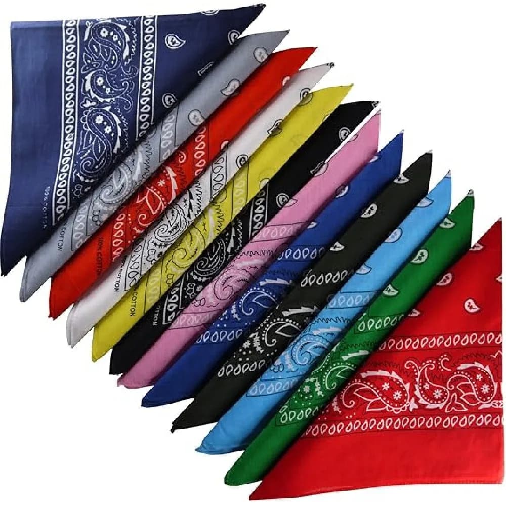 3 Pack Paisley Bandanas, Polyester Classic Cowboy Paisley Print Square Scarf, Multi-Purpose Head Wrap Neck Scarf Face Mask Handkerchief for Women Men Hip Hop Outdoor Party Daily Decoration