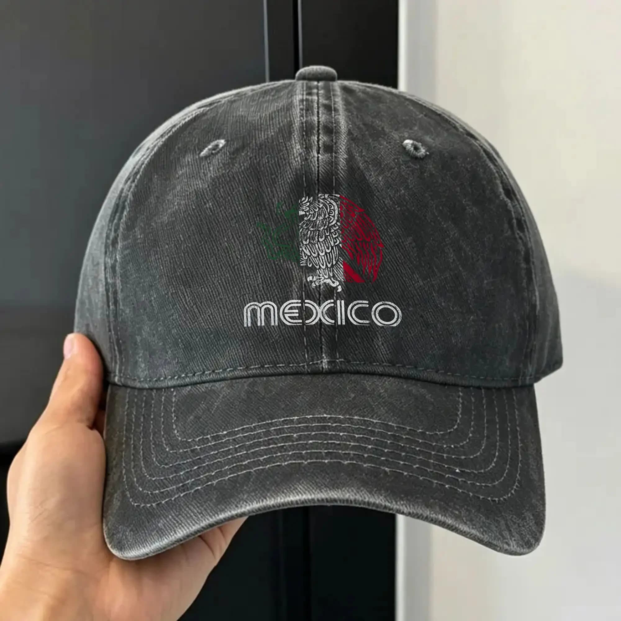 Mexico Baseball Cap Sun Outdoor Sports Sunscreen Washed Trucker Hat Female Male Casual Print Baseball Caps
