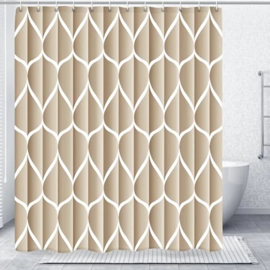 Cream Blend 72 x 72 Inch Shower Curtain, Waterproof Design and Polyester, Quick-Drying, Heavy Duty Shower Curtains Set for Bath