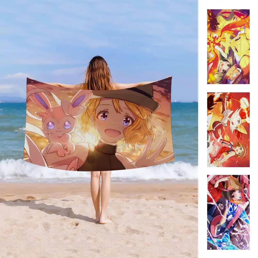 S-Serena Cartoon Animation Anime Beach Swimming Towel Asciugamano morbido e assorbente, regali per bambini, per viaggi, campeggio, palestra